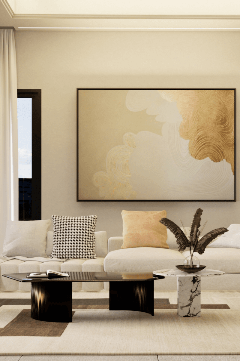 Sunlit living room in a US home