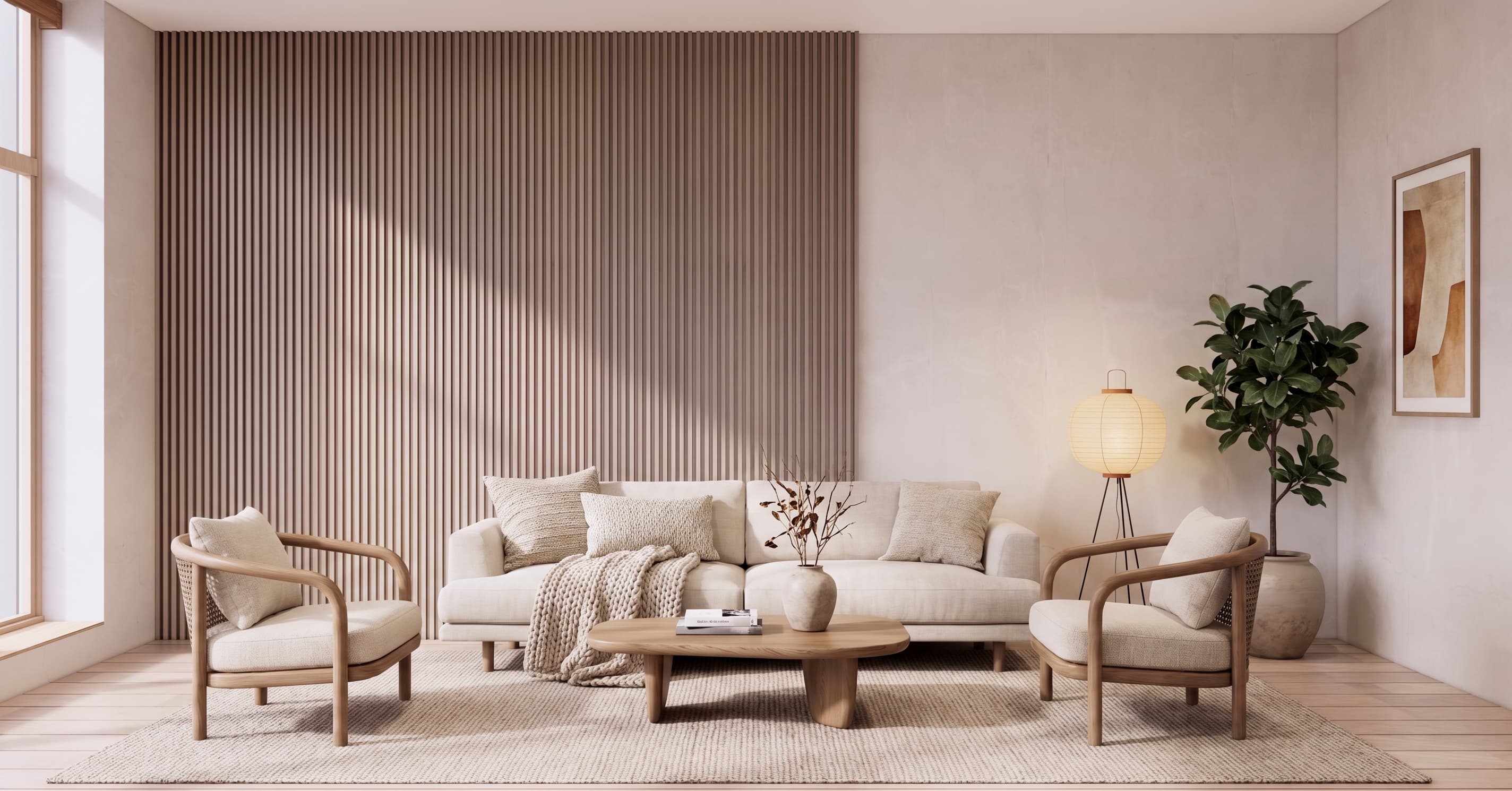 Japandi virtual staging: real Roomova render (after)