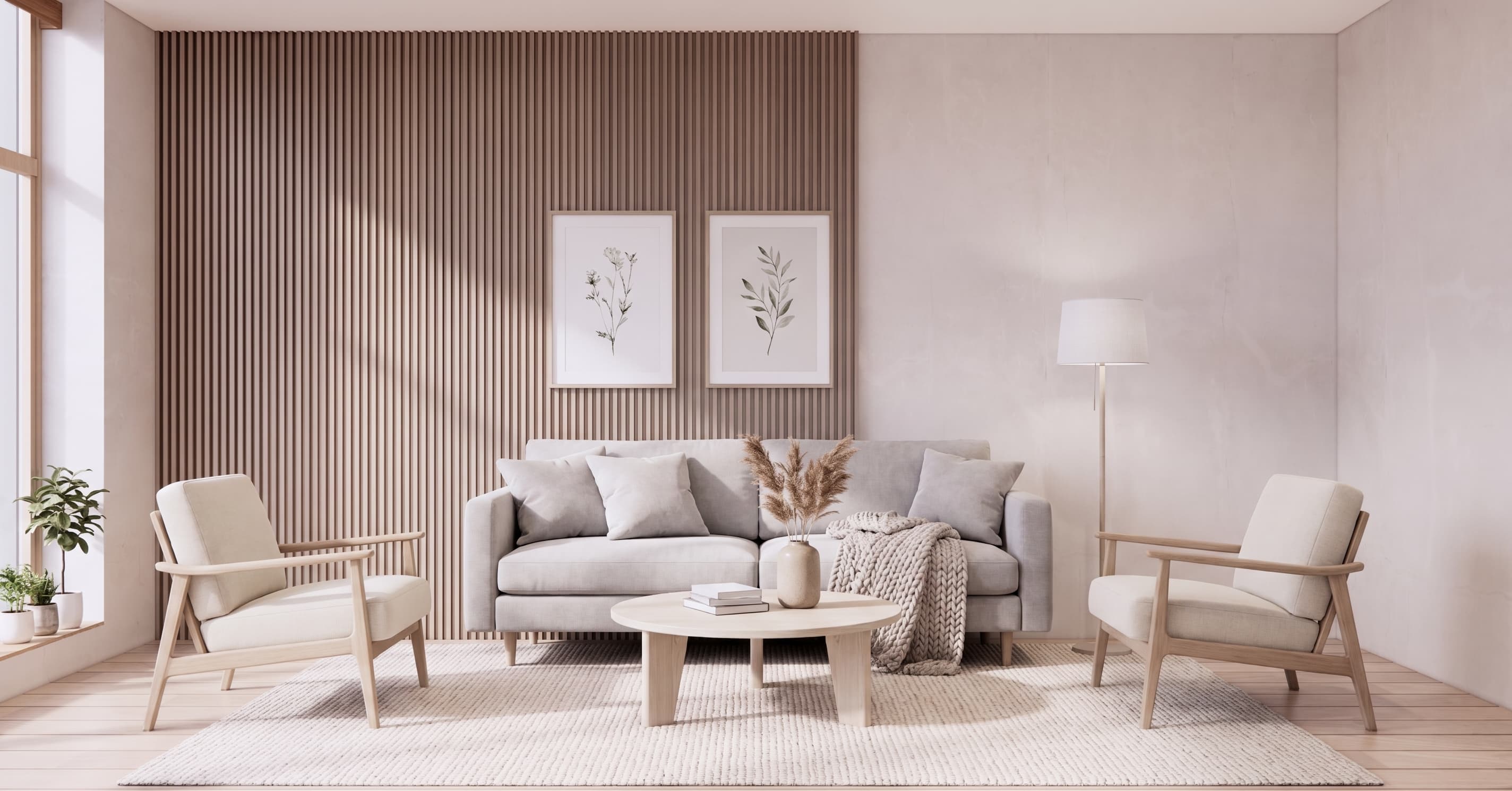 Scandinavian virtual staging: real Roomova render (after)