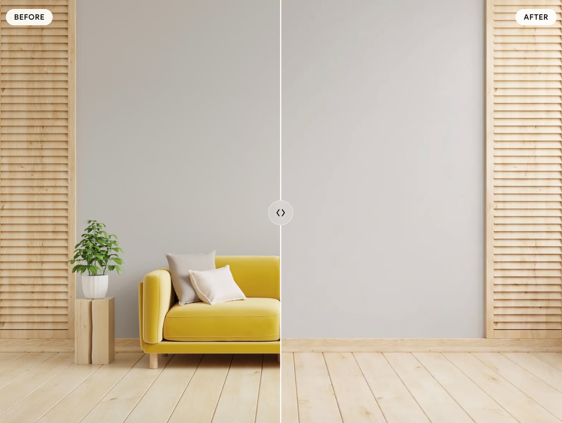 Furniture Eraser: exemple de rendu Roomova